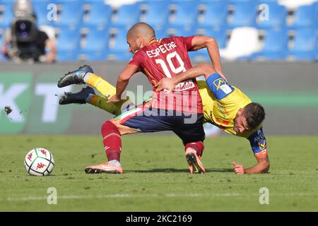 Marcos Espeche, Filip Djordjevic during the Serie BKT match between Reggiana and Chievo Verona at Mapei Stadium - Citt del Tricolore on October 17, 2020 in Reggio Emilia, Italy. (Photo by Emmanuele Ciancaglini/NurPhoto) Stock Photo