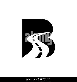 Initial Letter B Road Logo For Travel And Transportation Sign Vector Template Stock Vector