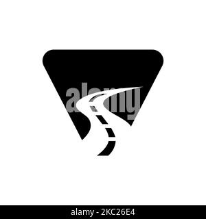 Initial Letter V Road Logo For Travel And Transportation Sign Vector Template Stock Vector