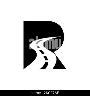 Initial Letter R Road Logo For Travel And Transportation Sign Vector Template Stock Vector