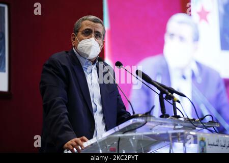 Prime Minister Abdelaziz Djerad meets with civil society on the constitutional amendment project in Algiers, Algeria, October 27, 2020 (Photo by Billal Bensalem/NurPhoto) Stock Photo