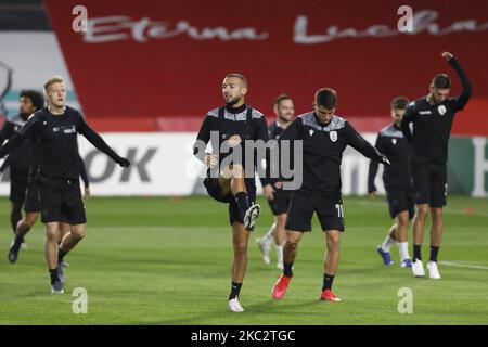 Omar El Kaddouri during the PAOK FC training session in the Nuevo Los Carmenes stadium of Granada before the UEFA Europa League match against Granada CF on October 28, 2020. (Photo by Álex Cámara/NurPhoto) Stock Photo