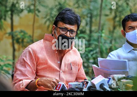 BJP Senior Leader Rajendra Rathore addressing the press conference ahead the Rajasthan Assembly session in connection with farm bills at party office in Jaipur, Rajasthan, India, on October 30, 2020. (Photo by Vishal Bhatnagar/NurPhoto) Stock Photo