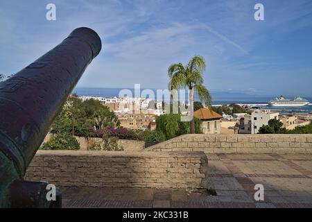 View of the port of Tanger from the city center Stock Photo