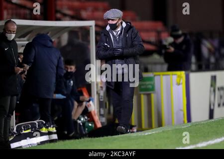 Grimbsy Town manager Ian Holloway during the Sky Bet League 2 match between Grimsby Town and Barrow at Blundell Park, Cleethorpes on Tuesday 3rd November 2020. (Photo by Mark Fletcher/MI News/NurPhoto) Stock Photo