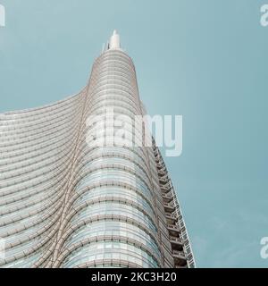 Milan, Italy. April 29, 2019. UniCredit building in Piazza Gae Aulenti Stock Photo