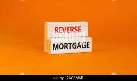 Reverse mortgage symbol. Concept words Reverse mortgage on wooden ...