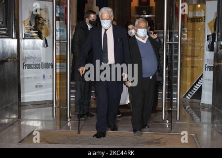 Peruvian writer Mario Vargas Llosa attends 'Francisco Umbral' book of the year 2019 award on November 16, 2020 in Madrid, Spain. (Photo by Oscar Gonzalez/NurPhoto) Stock Photo