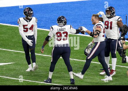 Houston Texans defensive end J.J. Watt warms up before the start of an NFL  preseason football game against the Green Bay Packers Thursday, Aug. 8,  2019, in Green Bay, Wis. (AP Photo/Jeffrey