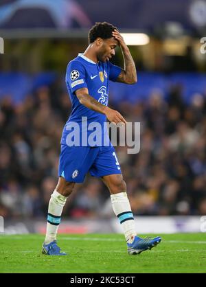 02 Nov 2022 - Chelsea v Dinamo Zagreb - UEFA Champions League - Group E - Stamford Bridge  Raheem Sterling during the match at Stamford Bridge, London. Picture : Mark Pain / Alamy Stock Photo