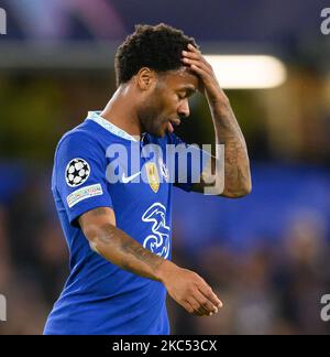 02 Nov 2022 - Chelsea v Dinamo Zagreb - UEFA Champions League - Group E - Stamford Bridge  Raheem Sterling during the match at Stamford Bridge, London. Picture : Mark Pain / Alamy Stock Photo