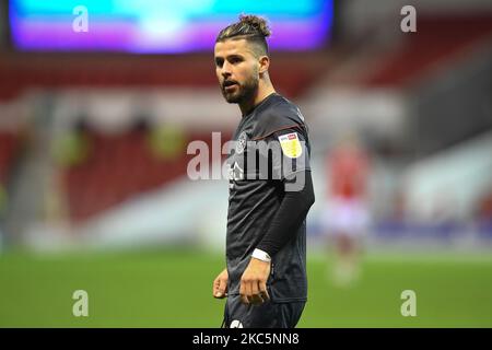 Emiliano Marcondes of Brentford during the Sky Bet Championship match between Nottingham Forest and Brentford at the City Ground, Nottingham on Saturday 12th December 2020. (Photo by Jon Hobley/MI News/NurPhoto) Stock Photo