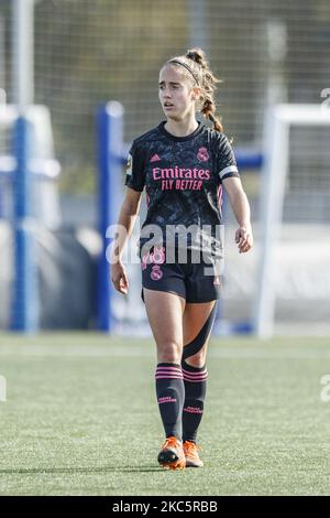 08 Maite Oroz of Real Madrid during the 2020/2021 Primera Iberdrola match between RCD Espanyol de Barcelona and Real Madrid at Ciudad Deportiva Dani Jarque on December 13, 2020 in Barcelona, Spain. (Photo by Xavier Bonilla/NurPhoto) Stock Photo
