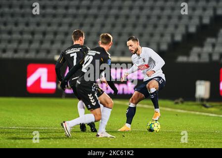 Casper Höjer of Aarhus GF during the Danish Cup match between Aarhus GF versus AC Horsens at Aarhus Stadium, Aarhus, Denmark on December 16, 2020. (Photo by Ulrik Pedersen/NurPhoto) Stock Photo