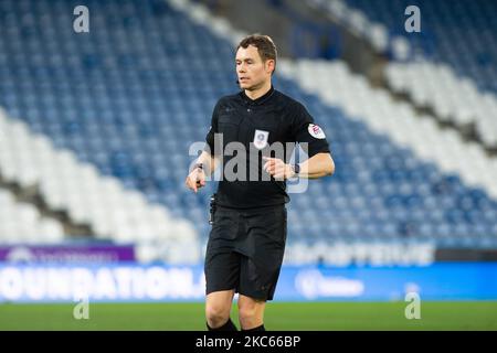 Leigh Doughty, the match referee, during the Sky Bet Championship match between Huddersfield Town and Watford at the John Smith's Stadium, Huddersfield on Saturday 19th December 2020. (Photo by Pat Scaasi/MI News/NurPhoto) Stock Photo