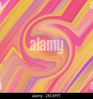 A distorted round shape on a colorful striped background, perfect for backgrounds and overlays Stock Vector