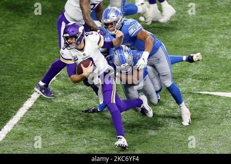 Detroit Lions linebacker Julian Okwara (99) gets set on defense against the  Jasksonville Jaguars during an NFL pre-season football game, Saturday, Aug.  19, 2023, in Detroit. (AP Photo/Rick Osentoski Stock Photo - Alamy