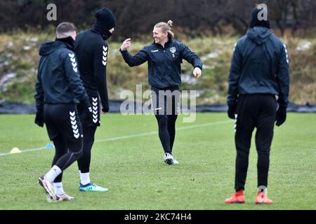 Carl Piergianni of Oldham Athletic during training at Chapel Road, Oldham before the FA Cup third round tie against Bournemouth at the Vitality Stadium, Bournemouth. (Photo by MI News/NurPhoto) Stock Photo