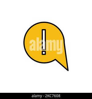 Attention token icon symbol vector web illustration business mark exclamation digital information caution. Shape attention token hazard important erro Stock Vector
