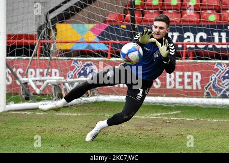 Oldham Athletic's Ian Lawlor (Goalkeeper) during the Sky Bet League 2 match between Walsall and Oldham Athletic at the Banks's Stadium, Walsall, England on 16th January 2021. (Photo byEddie Garvey/MI News/NurPhoto) Stock Photo