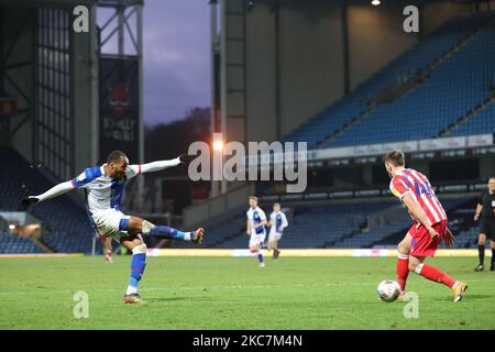 Ryan Nyambe of Blackburn Rovers crosses during the Sky Bet Championship match between Blackburn Rovers and Stoke City at Ewood Park, Blackburn on Saturday 16th January 2021. (Photo by Pat Scaasi/MI News/NurPhoto) Stock Photo