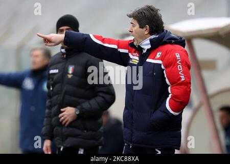 Head Coach Luciano Foschi of Carpi FC during the Serie C match between Carpi and Feralpisalo at Stadio Sandro Cabassi on January 27, 2021 in Carpi, Italy. (Photo by Emmanuele Ciancaglini/NurPhoto) Stock Photo