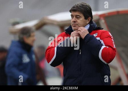 Head Coach Luciano Foschi of Carpi FC during the Serie C match between Carpi and Feralpisalo at Stadio Sandro Cabassi on January 27, 2021 in Carpi, Italy. (Photo by Emmanuele Ciancaglini/NurPhoto) Stock Photo