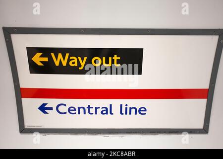 Central Line London Underground tube sign Stock Photo