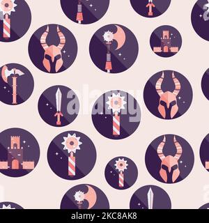 Seamless pattern background with medieval weapon icons Vector Stock Vector