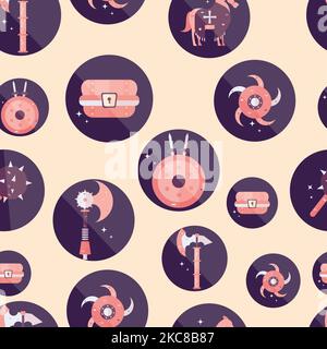 Seamless pattern background with medieval weapon icons Vector Stock Vector