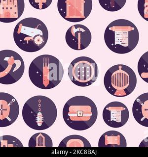Seamless pattern background with medieval weapon icons Vector Stock Vector
