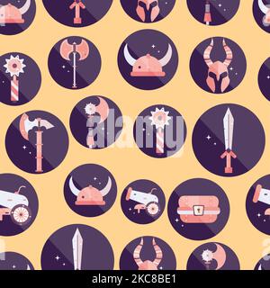 Seamless pattern background with medieval weapon icons Vector Stock Vector