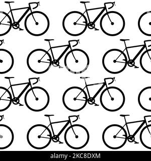 Seamless pattern with bicycles. Road bikes background. Stock Vector