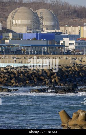 A View of the South Korean first nuclear plant Wolsong 1 react and neclear plant at Wolsong-Myeong, South Korea. (Photo by Seung-il Ryu/NurPhoto) Stock Photo