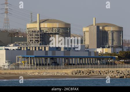 A View of the South Korean first nuclear plant Wolsong 1 react and neclear plant at Wolsong-Myeong, South Korea. (Photo by Seung-il Ryu/NurPhoto) Stock Photo