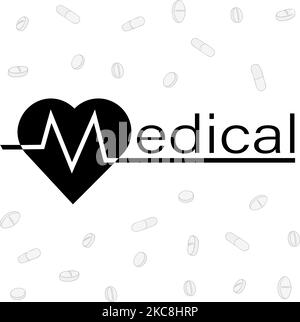 Conceptual graphic elaboration of the word medical, vector illustration. Stock Vector