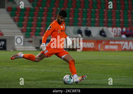 CS Maritimo Goalkeeper Amir Abedzadeh in action during the Liga Nos match  between CD Nacional and CS Maritimo at Estádio da Madeira on March 12, 2021  in Funchal, Madeira, Portugal. (Photo by