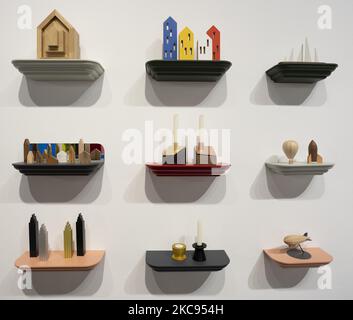 A work of art in the exhibition of the Madrid Design Festival 2021, at the Fernán Gómez Centro Cultural de la Villa, Madrid (Spain), on February 12, 2021. The MDF21 program includes a total of 58 exhibitions (Photo by Oscar Gonzalez/NurPhoto) Stock Photo