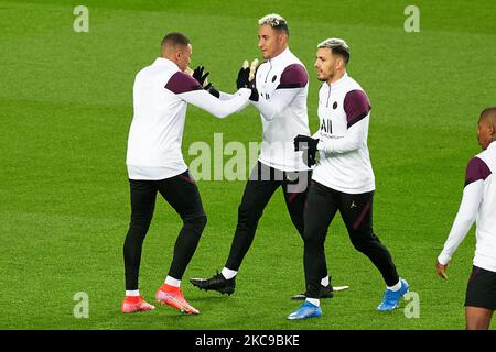 Kylian Mbappe of Paris Saint Germain during the UEFA Champions League training sesion at Camp Nou in Barcelona, Spain. (Photo by Gerard Franco/DAX Images/NurPhoto) Stock Photo