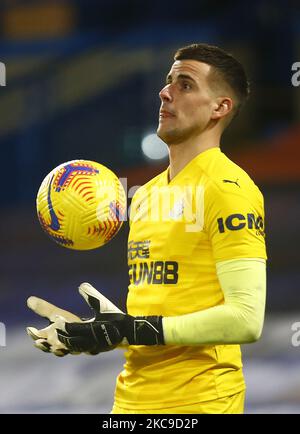 Newcastle United's Karl Darlow during Premiership between Chelsea and Newcastle United at Stamford Bridge Stadium , London, UK on 15th February 2021 (Photo by Action Foto Sport/NurPhoto) Stock Photo