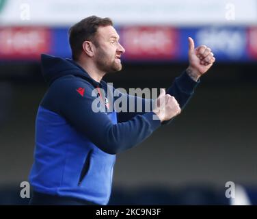 Ian Evatt manager of Bolton Wanderer during Sky Bet League Two between Southend United and Bolton Wanderers at Roots Hall Stadium , Southend, UK on 20th February 2021 (Photo by Action Foto Sport/NurPhoto) Stock Photo