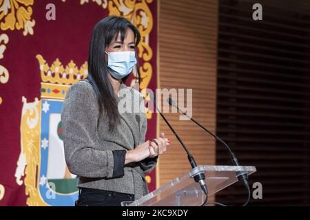 The deputy mayor of Madrid, Begona Villacis during the delivery of the awards of the 1st edition of The alarm clock for companies and the self-employed in Madrid February 24, 2021 Spain (Photo by Oscar Gonzalez/NurPhoto) Stock Photo
