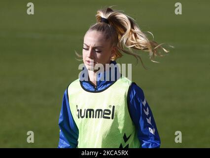 Alisha Lehmann of Everton Ladies (on Loan from West Ham United) during Barclays FA Women's Super League between Tottenham Hotspur and Everton at The Hive Stadium , Barnet UK on 28th February 2021 (Photo by Action Foto Sport/NurPhoto) Stock Photo