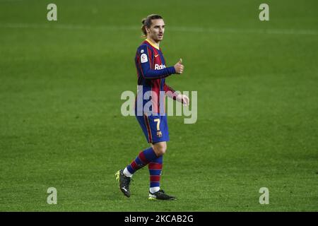 07 Antoine Griezmann of FC Barcelona during the Spanish Copa del Rey semi final match between FC Barcelona and Sevilla FC at Camp Nou Stadium on March 03, 2021 in Barcelona, Spain. (Photo by Xavier Bonilla/NurPhoto) Stock Photo