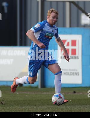 Chris Taylor of Barrow during the Sky Bet League 2 match between Barrow and Mansfield Town at the Holker Street, Barrow-in-Furness on Saturday 6th March 2021. (Photo by Mark Fletcher/MI News/NurPhoto) Stock Photo