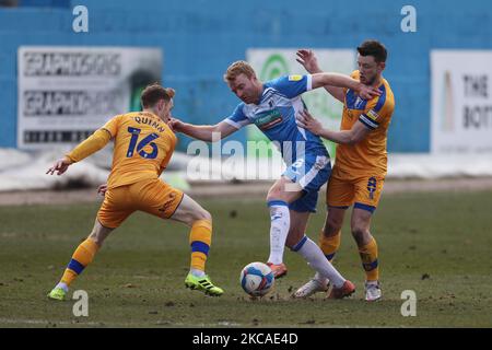 during the Sky Bet League 2 match between Barrow and Mansfield Town at the Holker Street, Barrow-in-Furness on Saturday 6th March 2021. (Photo by Mark Fletcher/MI News/NurPhoto) Stock Photo