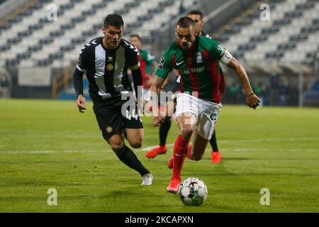 CS Maritimo Goalkeeper Amir Abedzadeh in action during the Liga Nos match  between CD Nacional and CS Maritimo at Estádio da Madeira on March 12, 2021  in Funchal, Madeira, Portugal. (Photo by