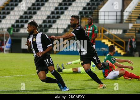 CS Maritimo Goalkeeper Amir Abedzadeh in action during the Liga Nos match  between CD Nacional and CS Maritimo at Estádio da Madeira on March 12, 2021  in Funchal, Madeira, Portugal. (Photo by