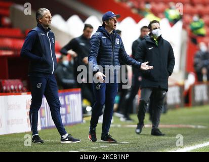 Joey Barton manager of Bristol Rovers during Sky Bet League One between Charlton Athletic and Bristol Rovers at The Valley, Woolwich on 16th March 2021 (Photo by Action Foto Sport/NurPhoto) Stock Photo