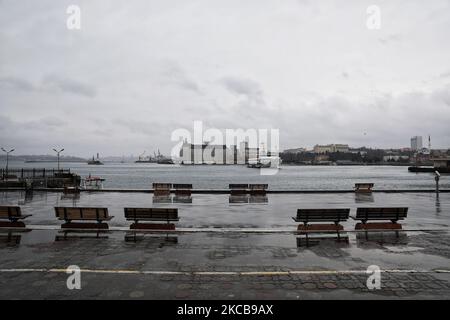A general view of Istanbul, Turkey, on March 21, 2021 amid the Covid-19 pandemic (Photo by Onur Dogman/NurPhoto) Stock Photo